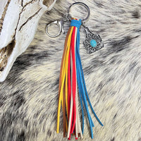 Thumbnail for Turquoise Keychain with Tassel - T - 4 STYLES -