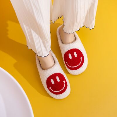 Melody Smiley Face Cozy Slippers - T - 1 COLOR -