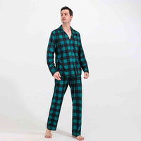 Thumbnail for MEN Plaid Shirt and Pants Set - T -