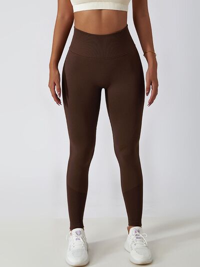 Wide Waistband High Waist Active Leggings - T - 9 COLORS -