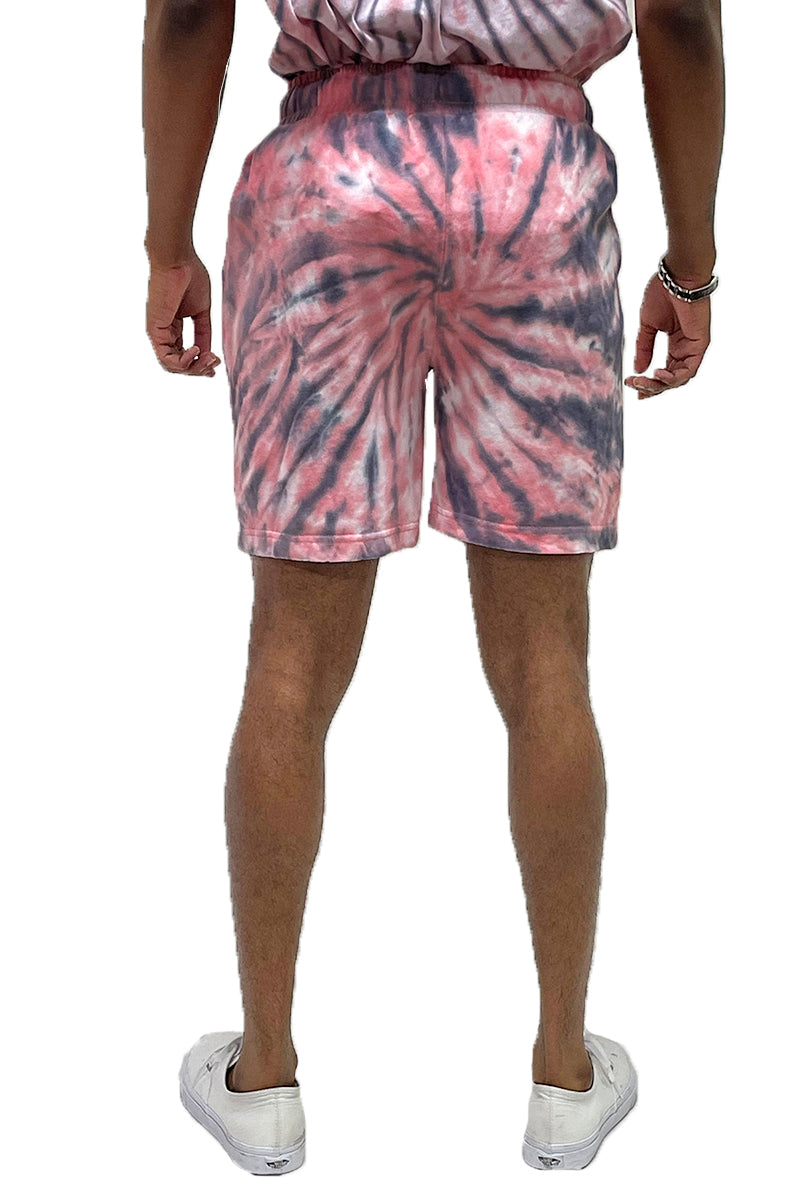 Swirly Cotton Tye Dye Sweat Shorts - 1 COLOR -