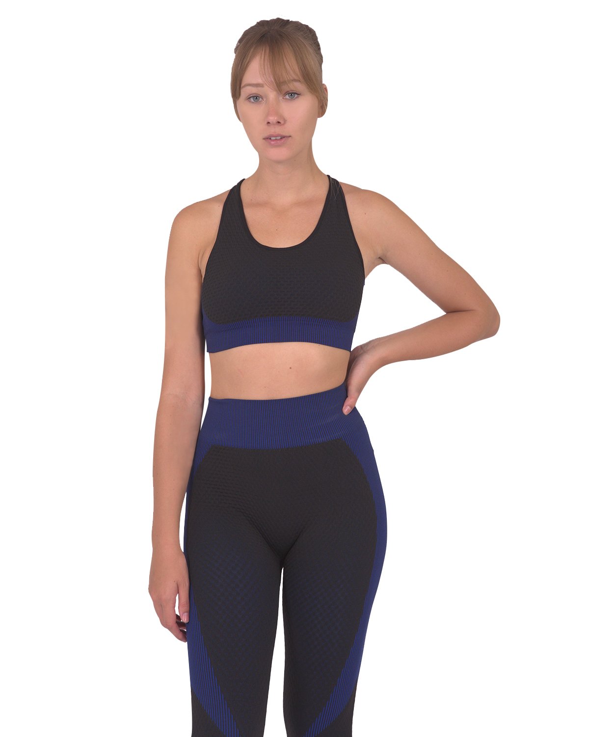 Savoy - Trois Seamless Sports Bra - Black With Navy - 1 COLOR -