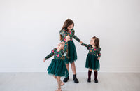 Thumbnail for Eclipse Kids - Long Sleeve Tulle Dress - Moody Flowers - SIZES 2T THRU 11/12 -