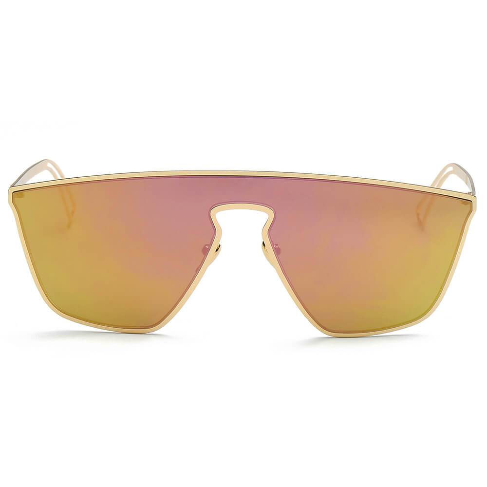 Beverly | S2030 - Women Square Futuristic Flat Lens Sunglasses - 4 COLORS -