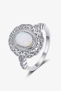 Thumbnail for Feeling The Love 925 Sterling Silver Opal Ring - T - SIZES 5 THRU 10 - 1 COLOR -