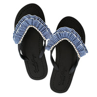 Thumbnail for SAND BY SAYA N.Y. - Rockaway Stripe Ruffle - Embellished Flat Flip Flops Sandal - 5 COLORS -