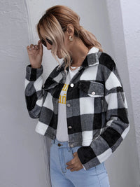 Thumbnail for Plaid Button Down Collared Jacket - T - 4 COLORS -