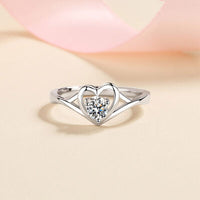 Thumbnail for Moissanite Heart 925 Sterling Silver Ring