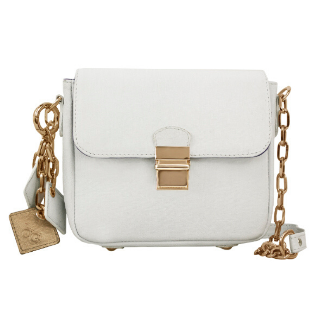 ClaudiaG - Tiny Leather Handbag -White - 2 STRAPS - 1 COLOR -