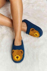 Thumbnail for Melody Teddy Bear Print Plush Slide Slippers - T - 6 COLORS -