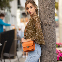 Thumbnail for Nanah Light Brown Leather Crossbody Bag -