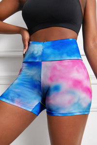 Thumbnail for Wide Waistband High Waist Yoga Shorts - T - 2 COLOR PATTERNS -