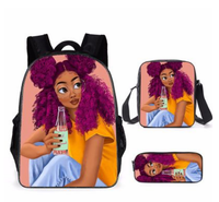 Thumbnail for Back to School Backpack - Girl & Bubble gum plus 37 more, different faces - 3Pcs/Set School Bags for Girls - [10-15 DAY DELIVERY] - 38 DIFERRENT FACES -