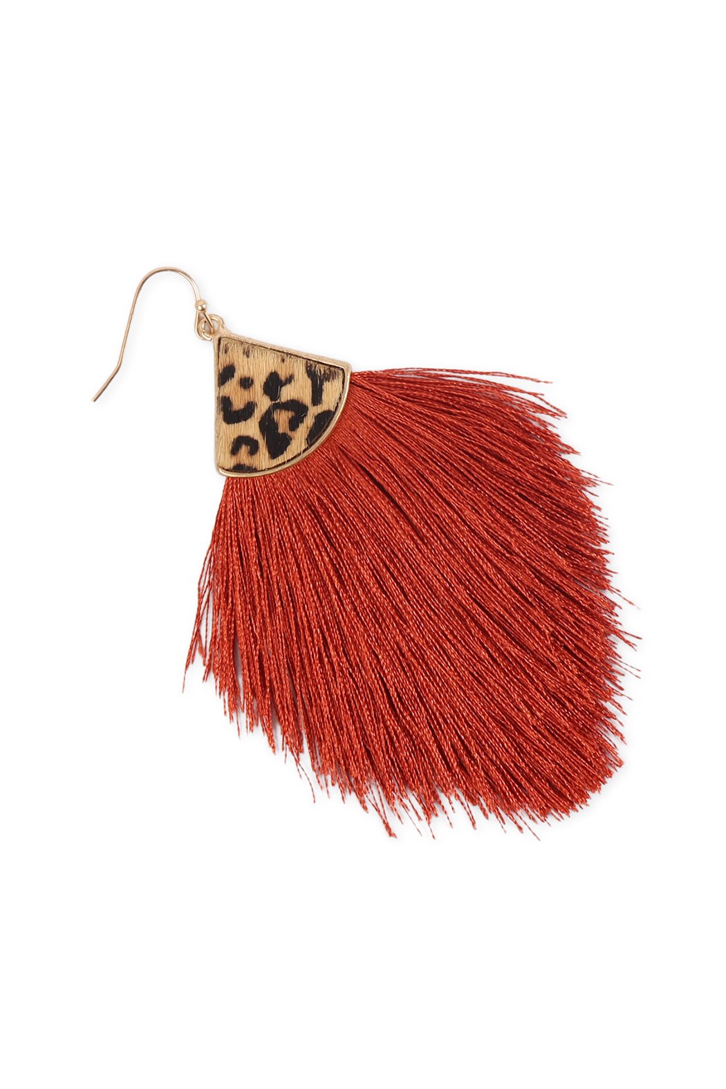 Leopard Real Leather Tassel Hook Earrings - 9 COLORS -