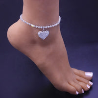 Thumbnail for Heart Anklet - Beach Ankle Bracelet - Foot Chain Jewelry - 2 FINISHES -