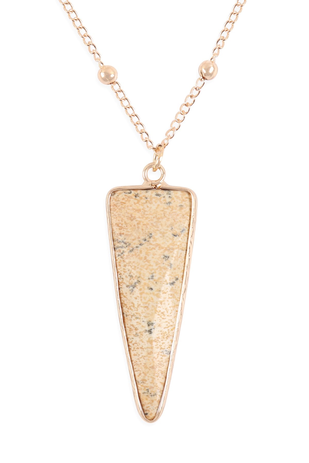 Arrowhead Shape Stone Pendant Necklace - 6 COLORS -