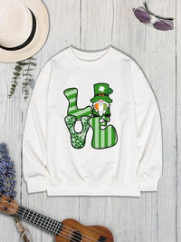 Thumbnail for LOVE Round Neck Gnome Dropped Shoulder Sweatshirt - T - 3 COLORS -