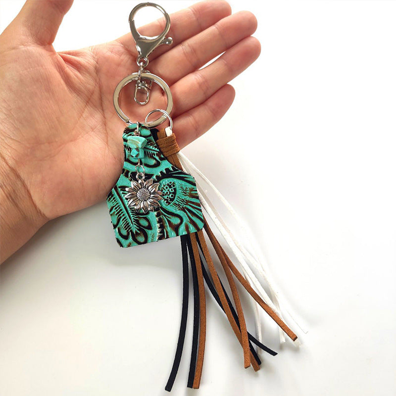 Turquoise Fringe Detail Key Chain - T - 10 STYLES -