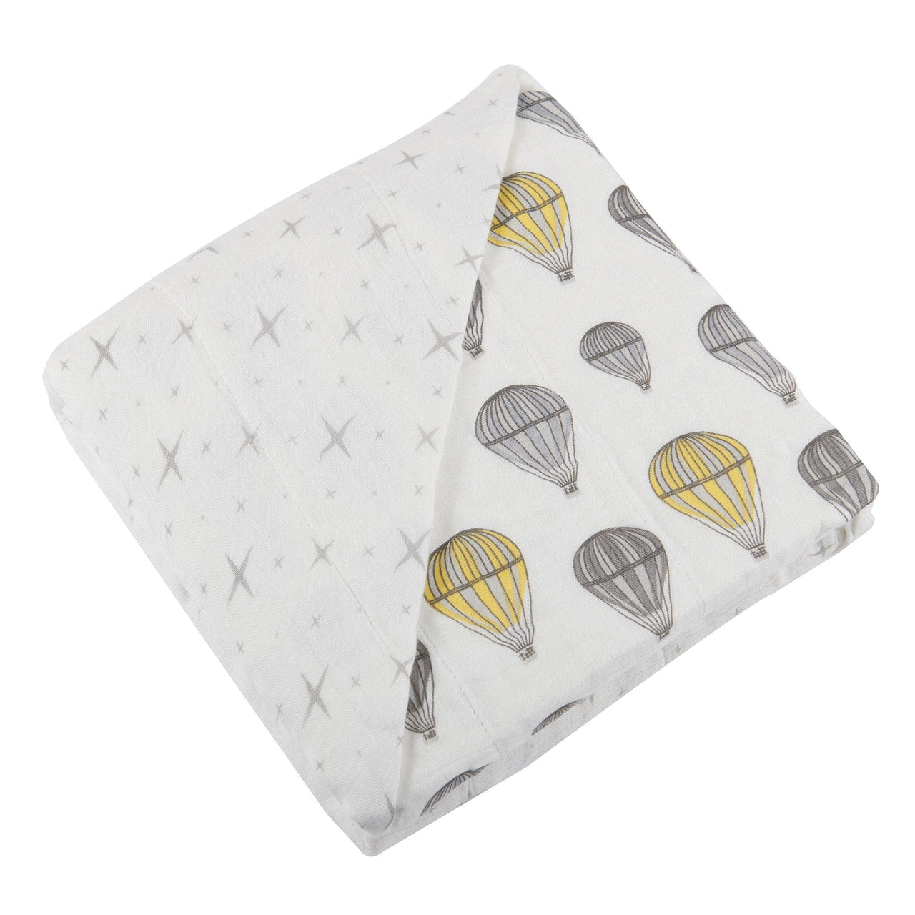 Hot Air Balloon and Northern Star Bamboo Muslin Newcastle Blanket -