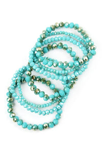 Thumbnail for Seven Lines Glass Beads Stretch Bracelet - 22 COLORS