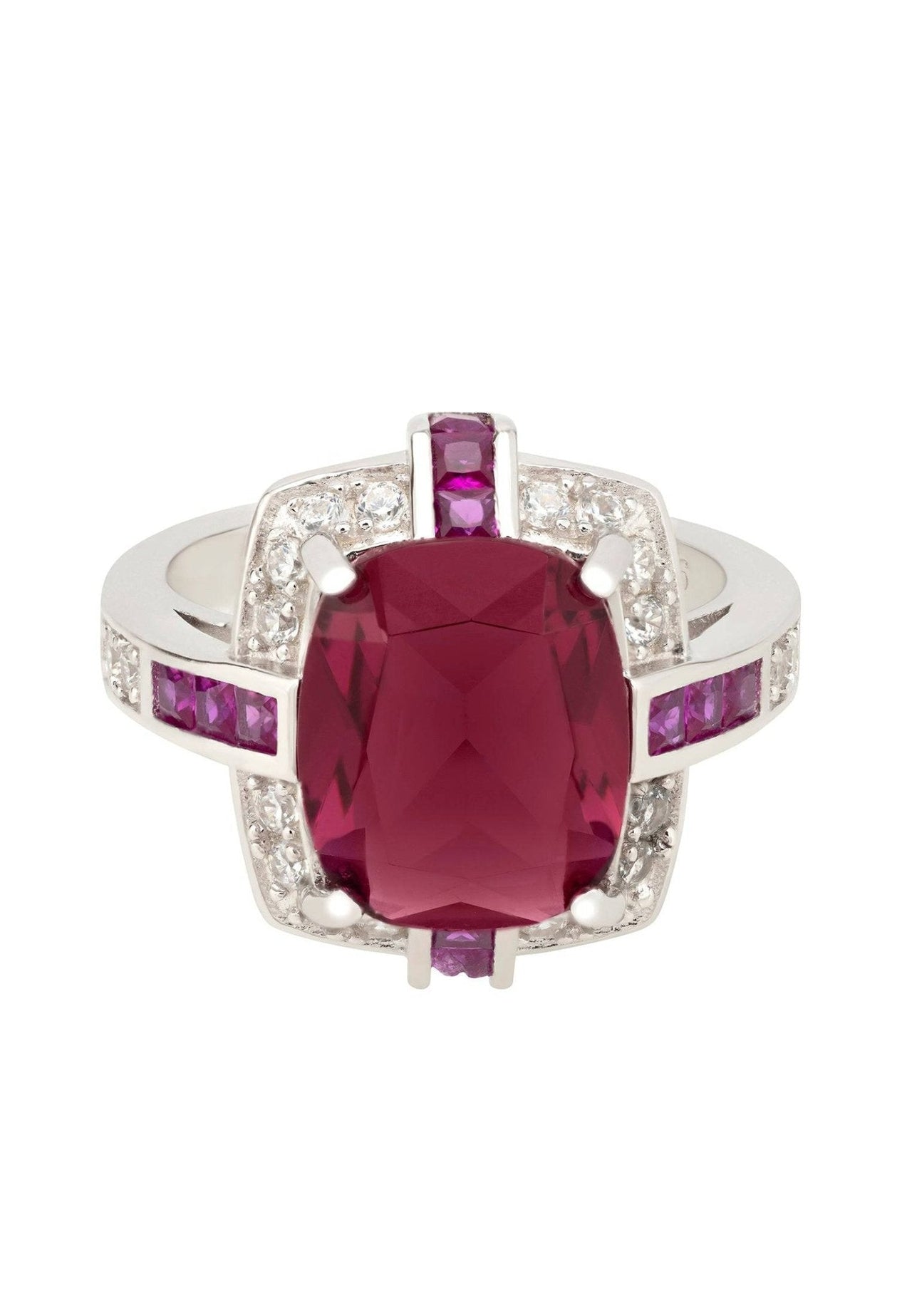 LATELITA - Clarence Silver Ring Ruby - SIZES 6,7,8 -