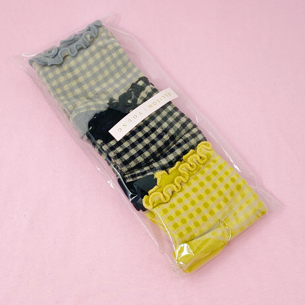 Ellison & Young - Ruffled Edge Gingham Sock Set -