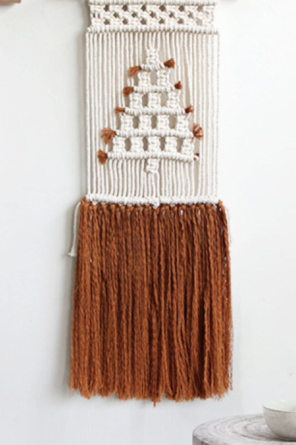 Macrame Fringe Wall Hanging - 21.6" X 11.8" - T - 3 COLORS -