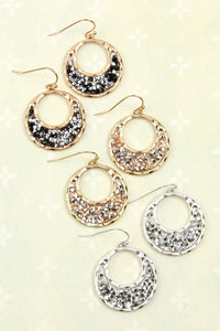 Thumbnail for Glittered Crescent Moon Dangle Earrings - 3 COLORS -