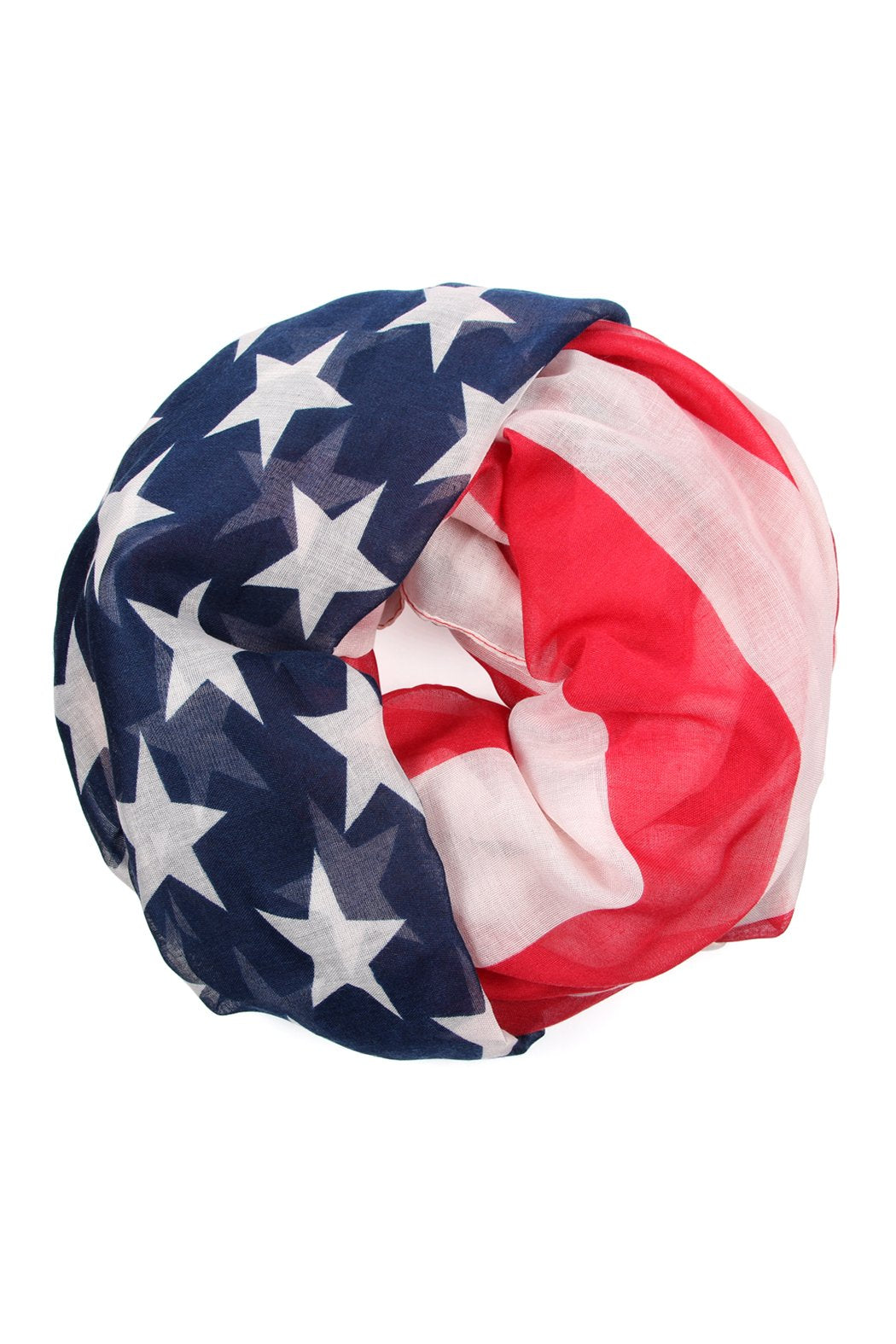 Riah Fashion - American Flag Infinity Scarf - 1 COLOR -