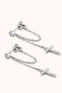 Thumbnail for Moissanite 925 Sterling Silver Cross Earrings