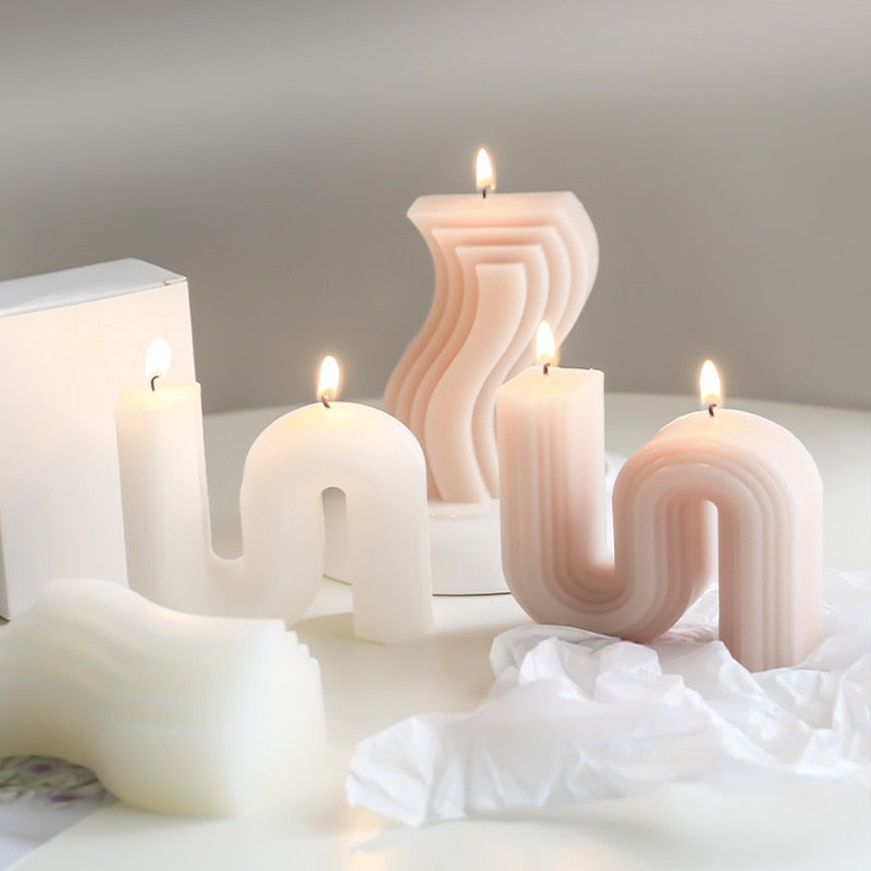 Home Decor Candel S Shape Decorative Aromatic Candles - [28 DAY DELIVERY] - 2 COLORS - 2 SHAPES -