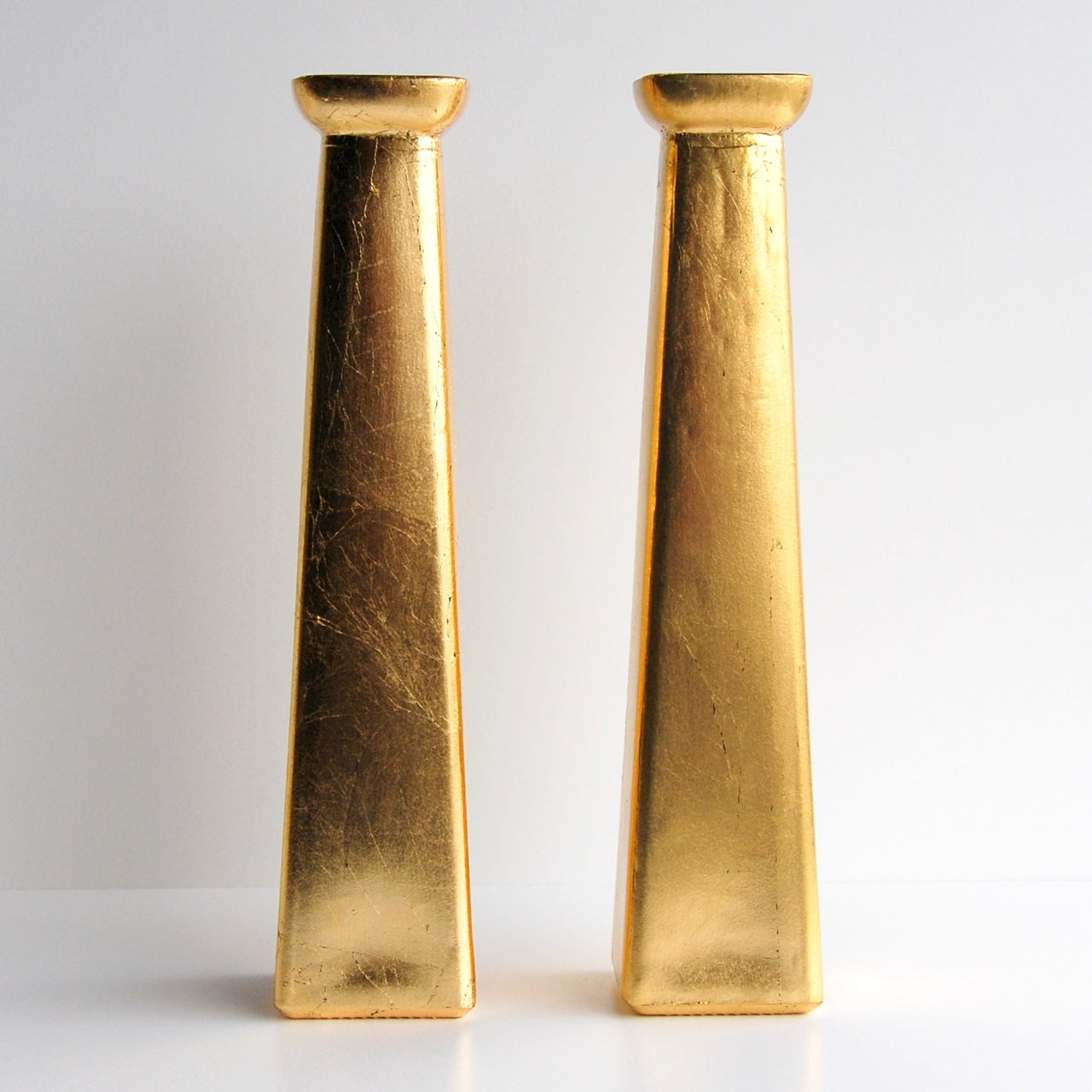 GILT - Set/2 11" Bud Vases -