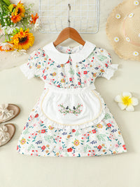 Thumbnail for Floral Peter Pan Collar Flounce Sleeve Dress - T - 1 COLOR -