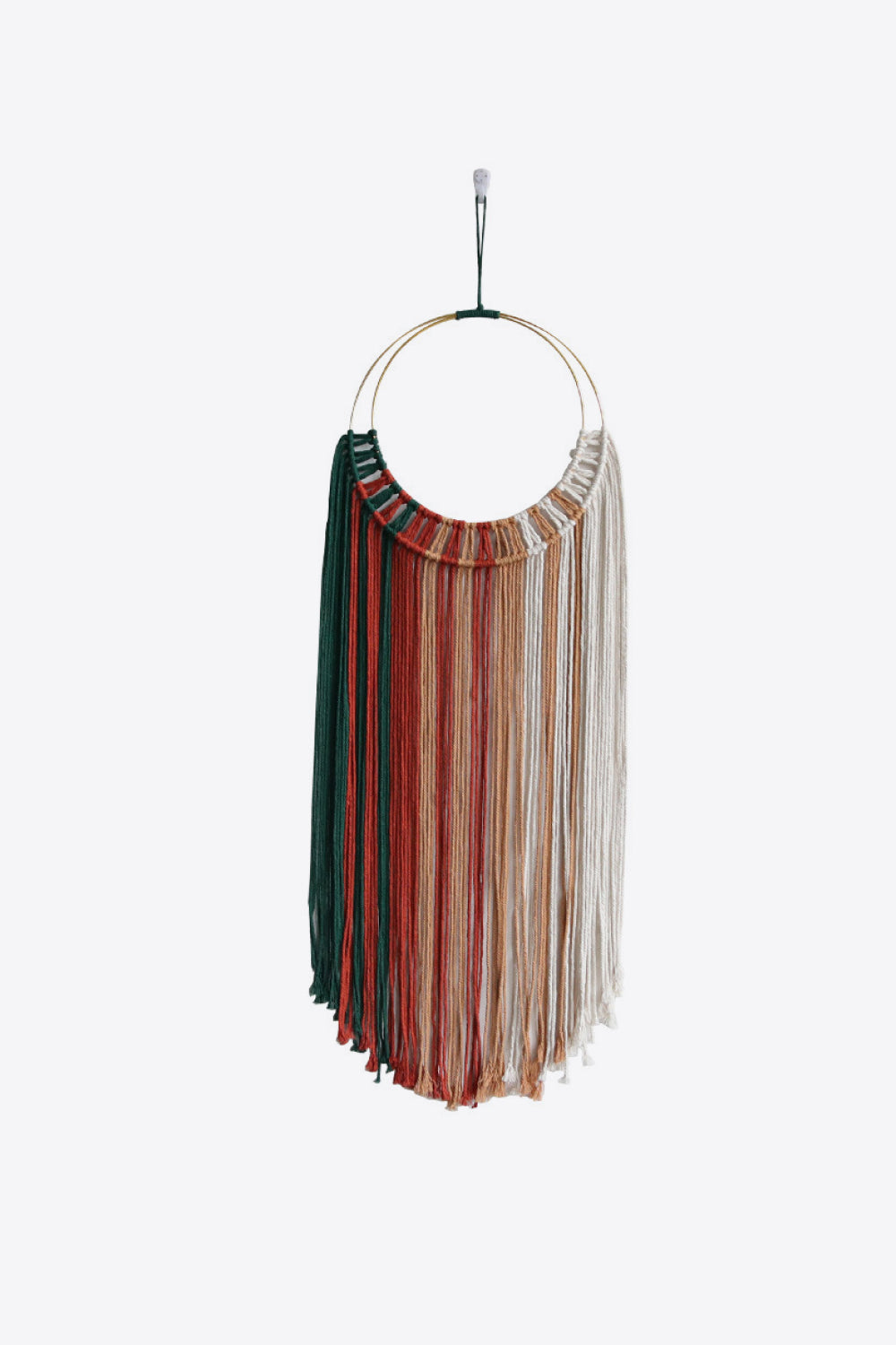 Hoop Fringe Macrame Wall Hanging - 41.3" X 13.8" - T - 6 COLORS -