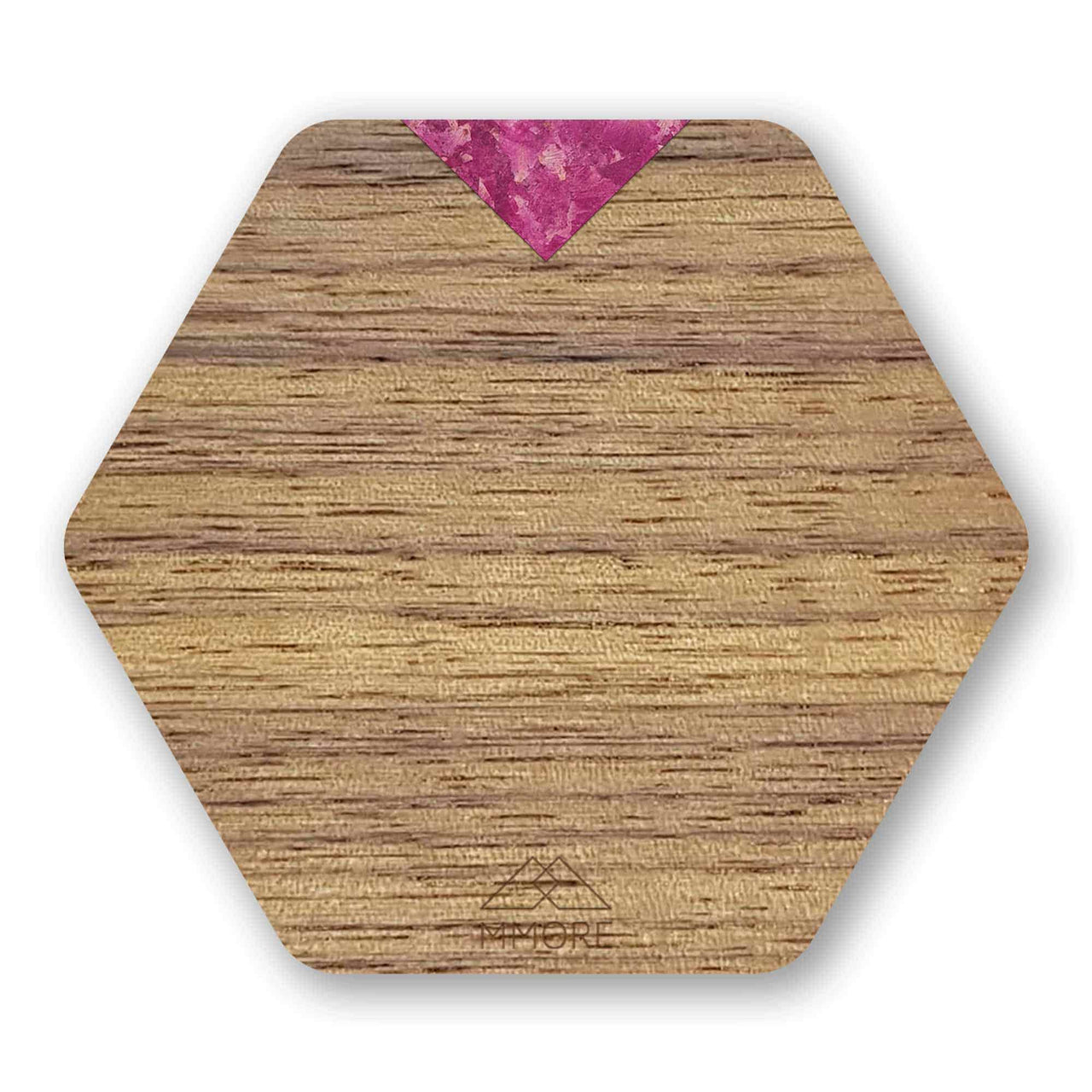 MMORE - Wooden Coasters - American Walnut / Set of 4 Coasters - 10 THUMB HANDLE COLORS -