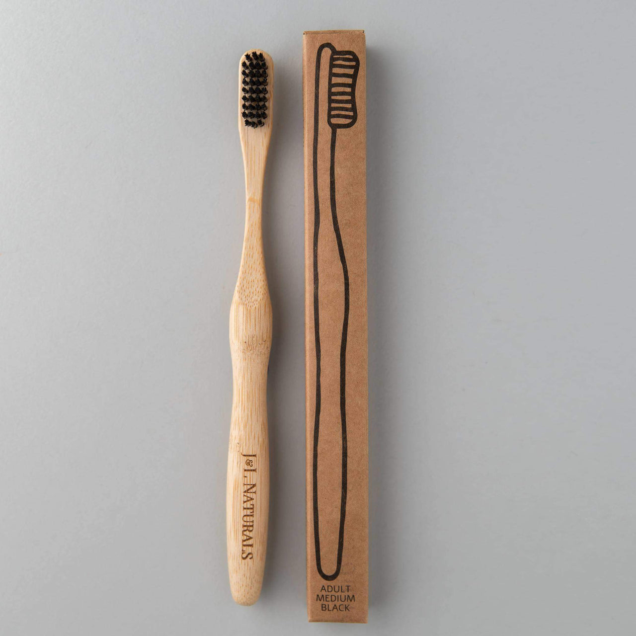 J & L Naturals - Bamboo Toothbrush (Duo) - 2 PCS. - 4 WOODS - 4 BRISTLE COLORS -