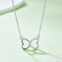 Thumbnail for Moissanite 925 Sterling Sliver Heart Bow Necklace