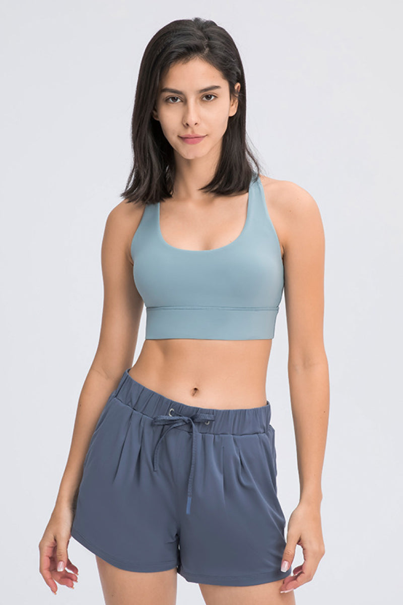 Eight Strap Sports Bra - T - 4 COLORS -