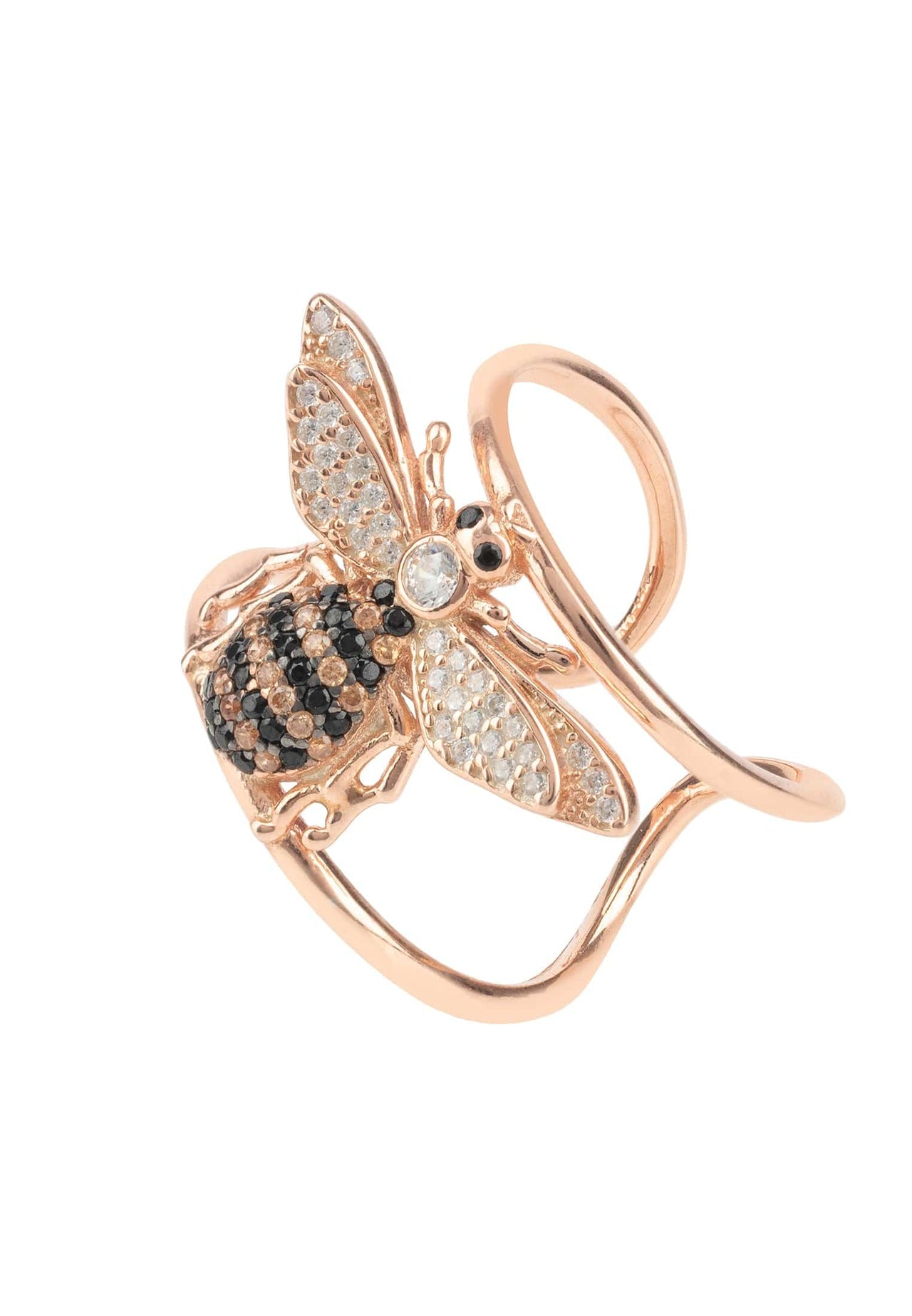 LATELITA - Honey Bee size adjustable Cocktail Ring Adjustable Rosegold -