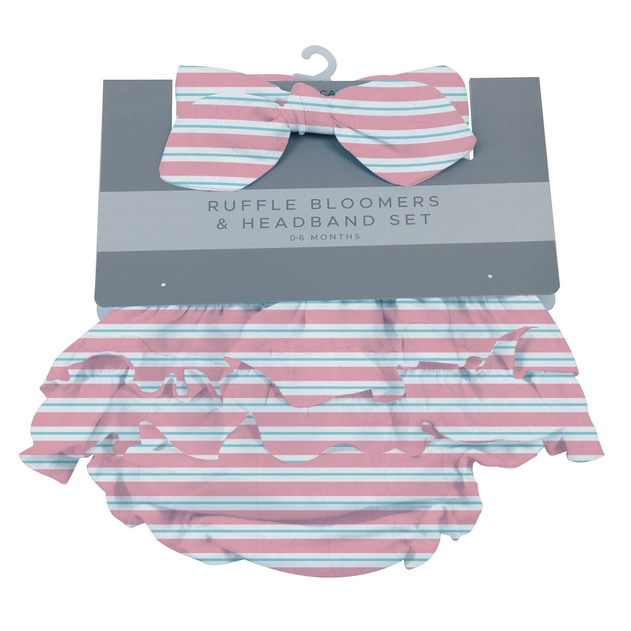 Candy Stripe Ruffle Bamboo Bloomer Headband Set -