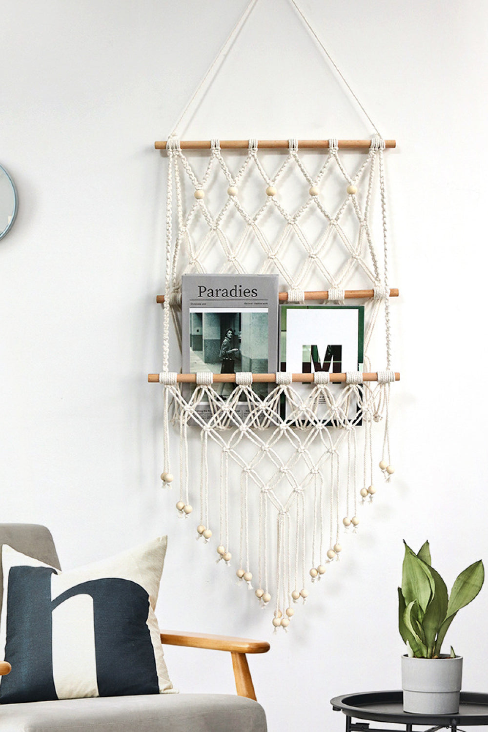 Macrame Book Holder - 47.2" X 17.7" - T - 1 COLOR -