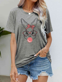 Thumbnail for Easter Bunny Graphic Round Neck T-Shirt - T - 6 COLORS -