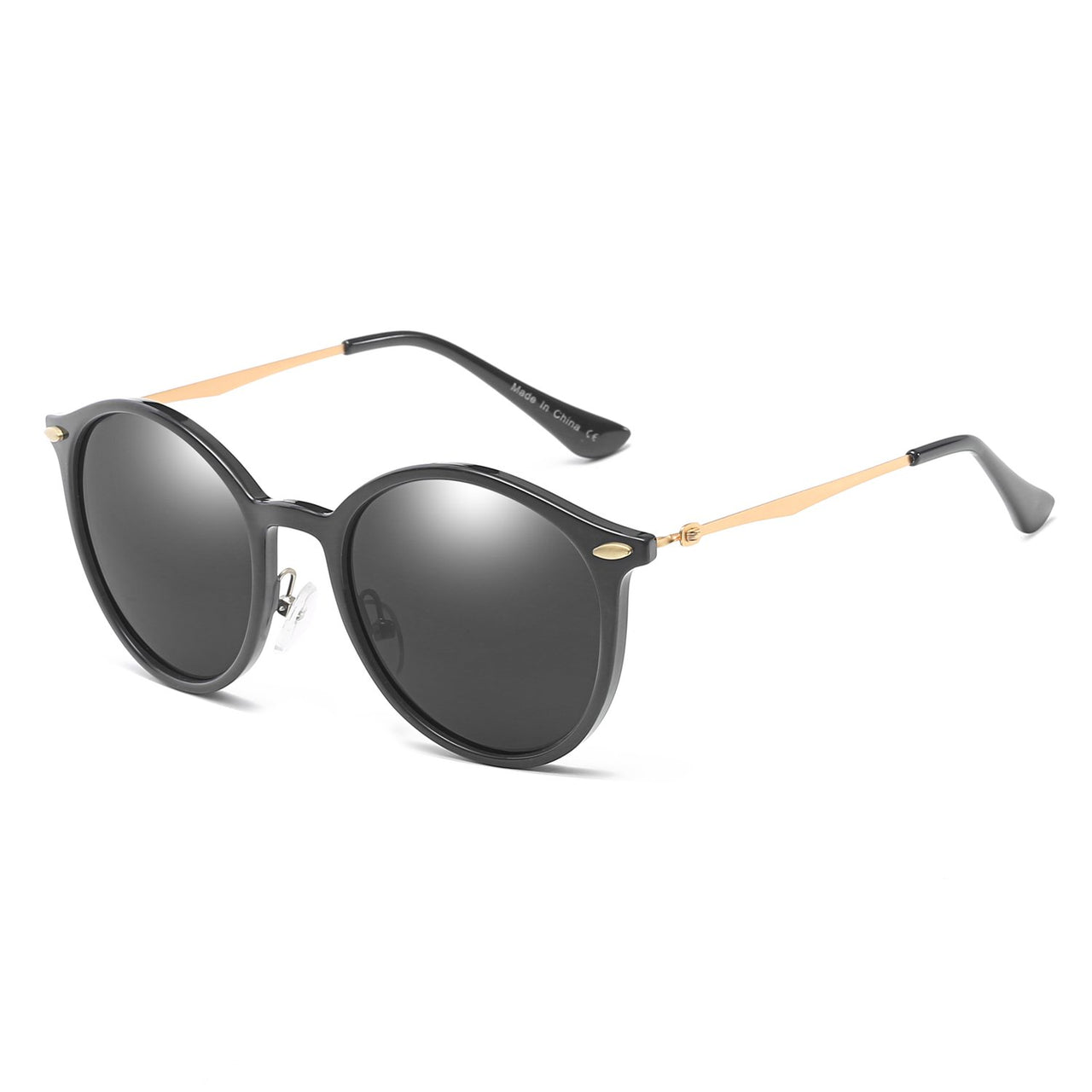 Dewitt | D32 - Retro Horn Rimmed Keyhole Bridge Round Sunglasses Circle - 4 COLORS -