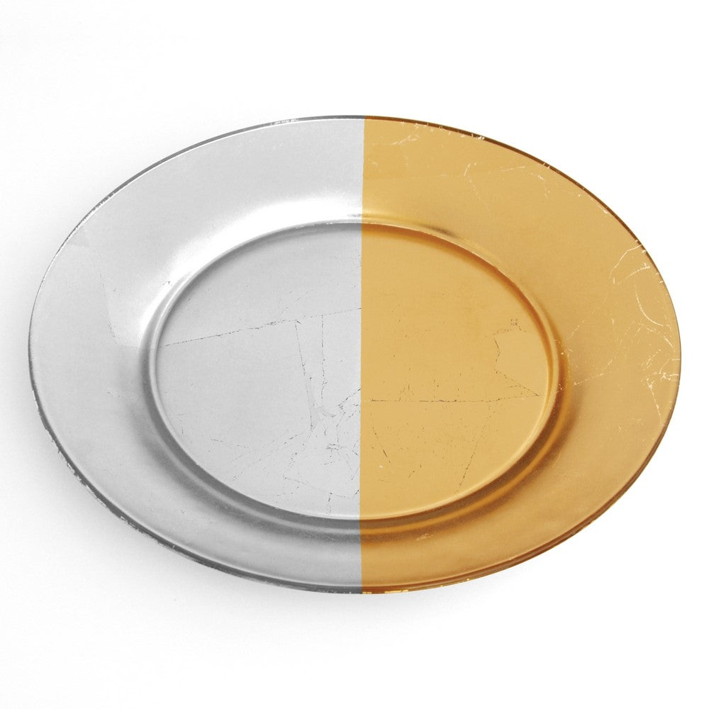 GILT - MEZZO Set/4 Gold/Silver Salad Plates -