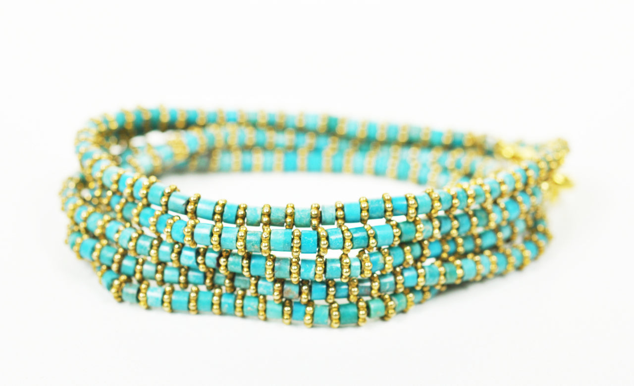 Gena Myint - Turquoise Wrap Bracelet -