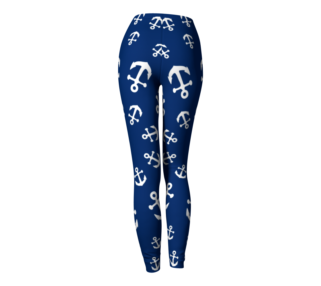 Summer Ties - Anchor Pinwheel Leggings - Navy - 1 COLOR -