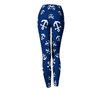 Thumbnail for Summer Ties - Anchor Pinwheel Leggings - Navy - 1 COLOR -