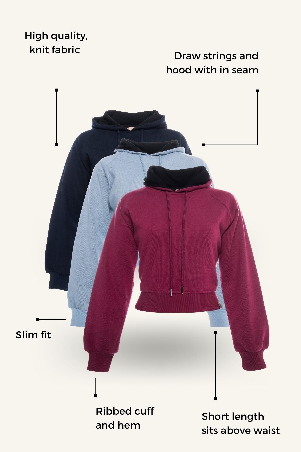 Bee & Amp - Short Hoodie - 4 COLORS -