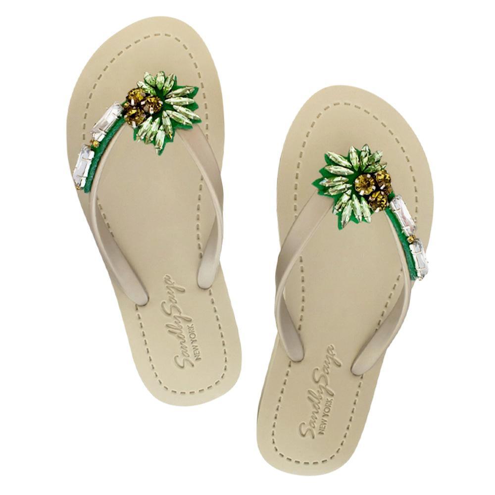 SAND BY SAYA N.Y. - Palm Tree - Flat Flip Flops Sandal - 5 COLORS -