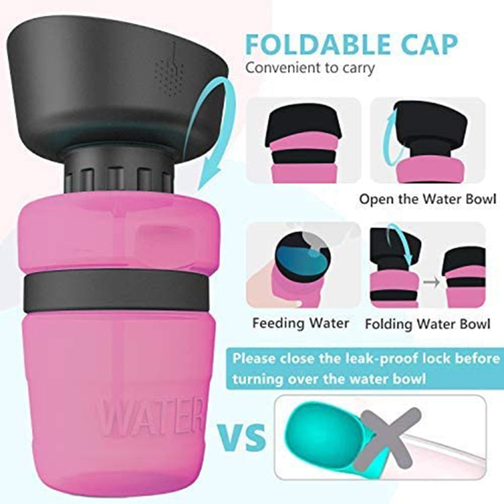 Portable Dog Water Bottle Foldable Pets - Feeder Bowl - Water Bottle Pets Outdoor Travel Drinking Dog Bowl - BPA Free - [29 day delivery] - 3 COLORS -